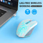 Wireless Gaming Mouse, Rechargeable Computer Mouse Mice with Colorful LED Lights, Silent Click, 2.4G USB Nano Receiver, 3 Level DPI for PC Gamer Laptop Desktop Chromebook Mac -White
