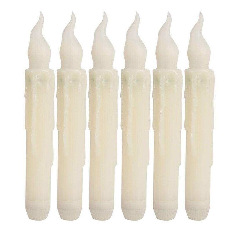 6Pcs 6.7'' Flickering Battery Operated Candlesticks Window LED Flameless Candles