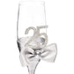 Set of 2 25Th Wedding Anniversary Champagne Flutes Glasses for Mr and Mrs Toasting Party Celebration Gift