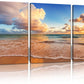 Sunrise Beach Canvas Wall Art, Baiyun Ocean Landscape Poster Framed, Canvas Painting Printing Picture for Home Bedroom Bathroom,12" X 16" X 3 PCS