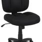 Upholstered, Low-Back, Adjustable, Swivel Office Desk Chair, Black