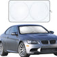 Car Windshield Sun Shade with Storage Pouch | Durable 240T Material Car Sun Visor for UV Rays and Sun Heat Protection | Car Interior Accessories for Sun Heat | Standard (64 Inches X 32 Inches)