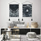 2 Pack Moon and Star Tapestry Great Ocean Wave Tapestry Sunset Tapestry Mountain Tapestry Black and White Art Tapestry Wall Hanging for Room(13.8 X 19.7 Inches)