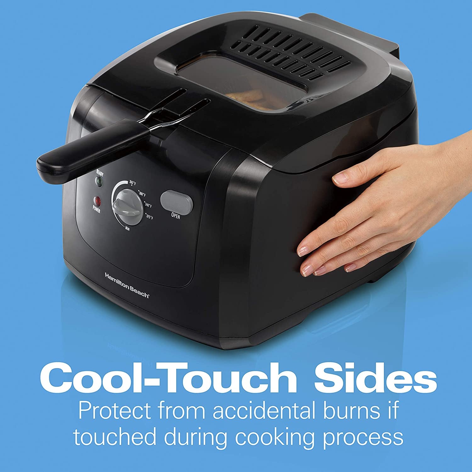 Electric Deep Fryer, Cool Touch Sides Easy to Clean Nonstick Basket, 8 Cups / 2 Liters Oil Capacity, Black
