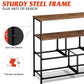 Dresser TV Stand, Entertainment Center with Fabric Drawers, Media Console Table with Open Shelves for TV up to 45 Inch, Storage Drawer Unit for Bedroom, Living Room, Black and Rustic Brown