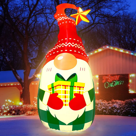5Ft Lighted Outdoor Christmas Decorations Inflatables - Blow up Gnome Tumbler Xmas/Winter Holiday/Happy New Year 2023 Display Indoor Party Decor Supplies