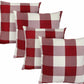 Set of 4 Farmhouse Buffalo Checker Plaid Throw Pillow Covers Size 18" X 18"