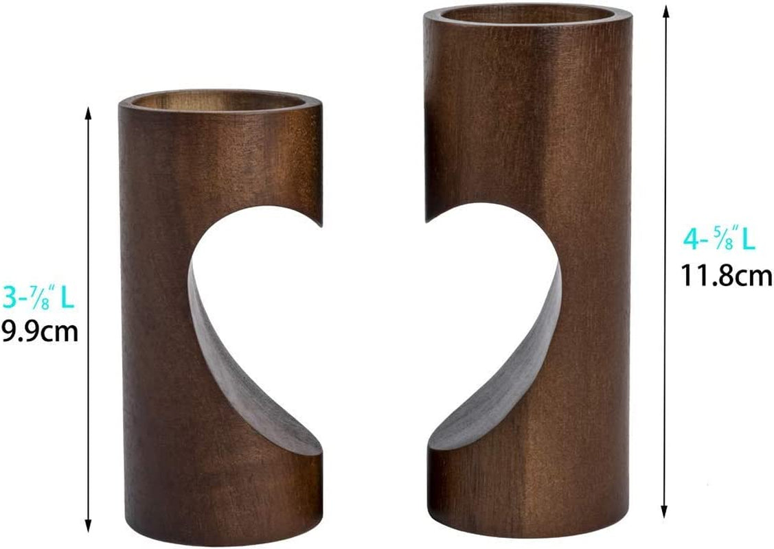 Tea Light Candle Holders for Table Centerpiece, Decorative Wood Tealight Candle Holder Set, Unity Heart Candle Holder for Home Décor