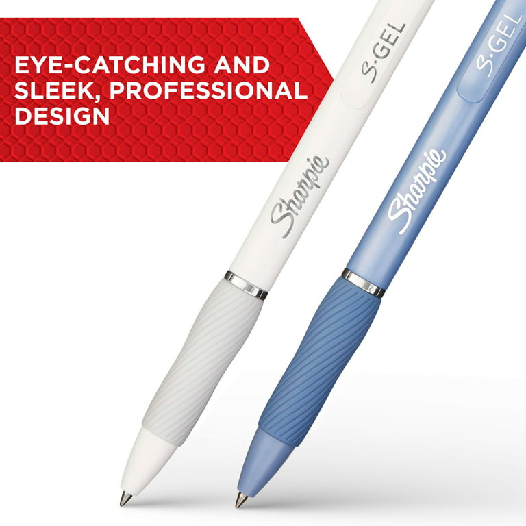S-Gel Fashion Barrel Gel Pen, Retractable, Medium 0.7 Mm, Black Ink, Pearl White Barrel, 4/pack