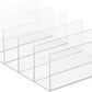 Mdesign Plastic Divided Purse Organizer for Closets, Bedrooms, Dressers - Closet Shelf Storage Solution for Purses, Clutches, Wallets, Accessories - 5 Compartment Sections - Lumiere Collection - Clear