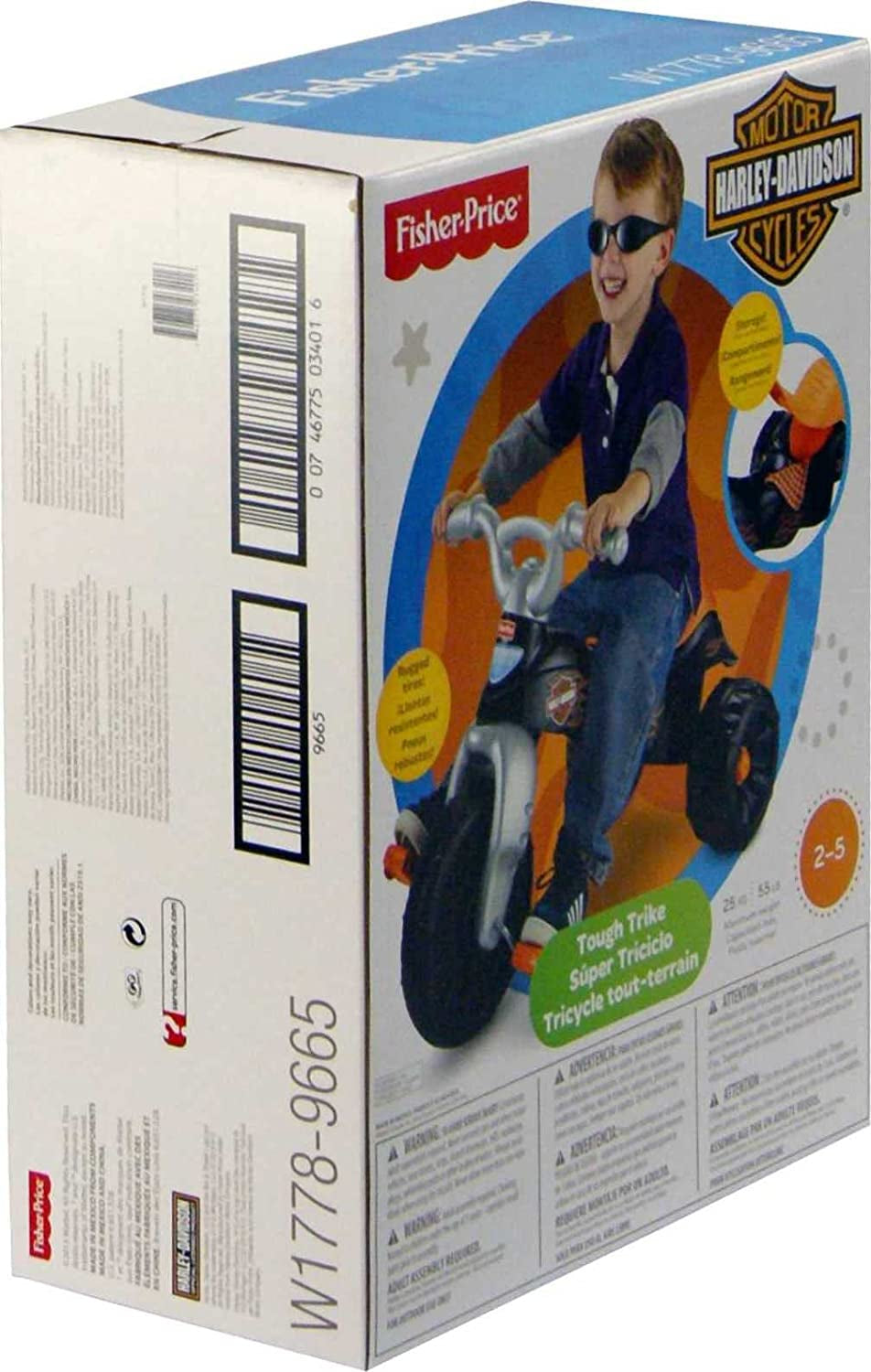 Harley-Davidson Tricycle with Handlebar Grips and Storage Area, Multi-Terrain Tires, Tough Trike [Amazon Exclusive]