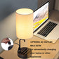Table Lamp with 3 USB Charging Ports, Modern Desk Lamp with AC Outlet and Phone Stands, Perfect Bedside Lamp for Bedroom, Living Room, Office (Pack of 2)