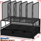 Simplehouseware Mesh Desk Organizer with Sliding Drawer, Double Tray and 5 Upright Sections, Black