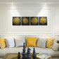 4 Piece Framed Canvas Wall Art for Living Room Family Bathroom Wall Decor Modern Kitchen Office Bedroom Decoration Black Pictures Golden Abstract Painting Inspiration Wall Artworks for Home Walls Art