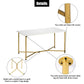 SalonMore Rectangle Coffee Table with Gold Y-Leg and White Top