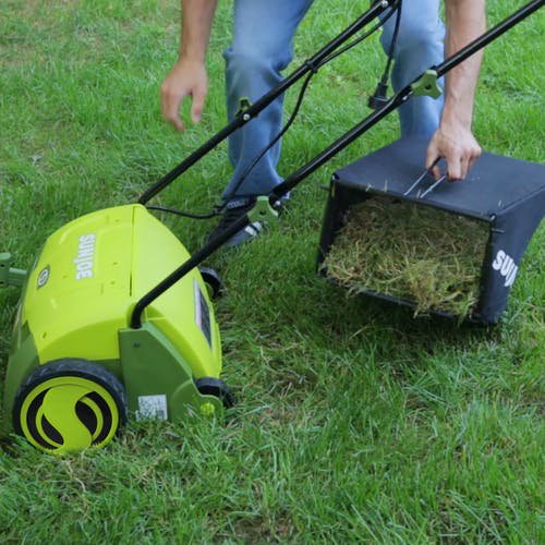 Sun Joe AJ801E Electric Lawn Dethatcher W/ Collection Bag, 13 inch, 12 Amp, Scarifier