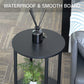 Small round Side Table, 2 Tier Black Wooden End Table/Bed Side Table/Nightstand for Living Room/Bedroom/Small Space,15.6"(D)*19.72"(H),Metal Legs