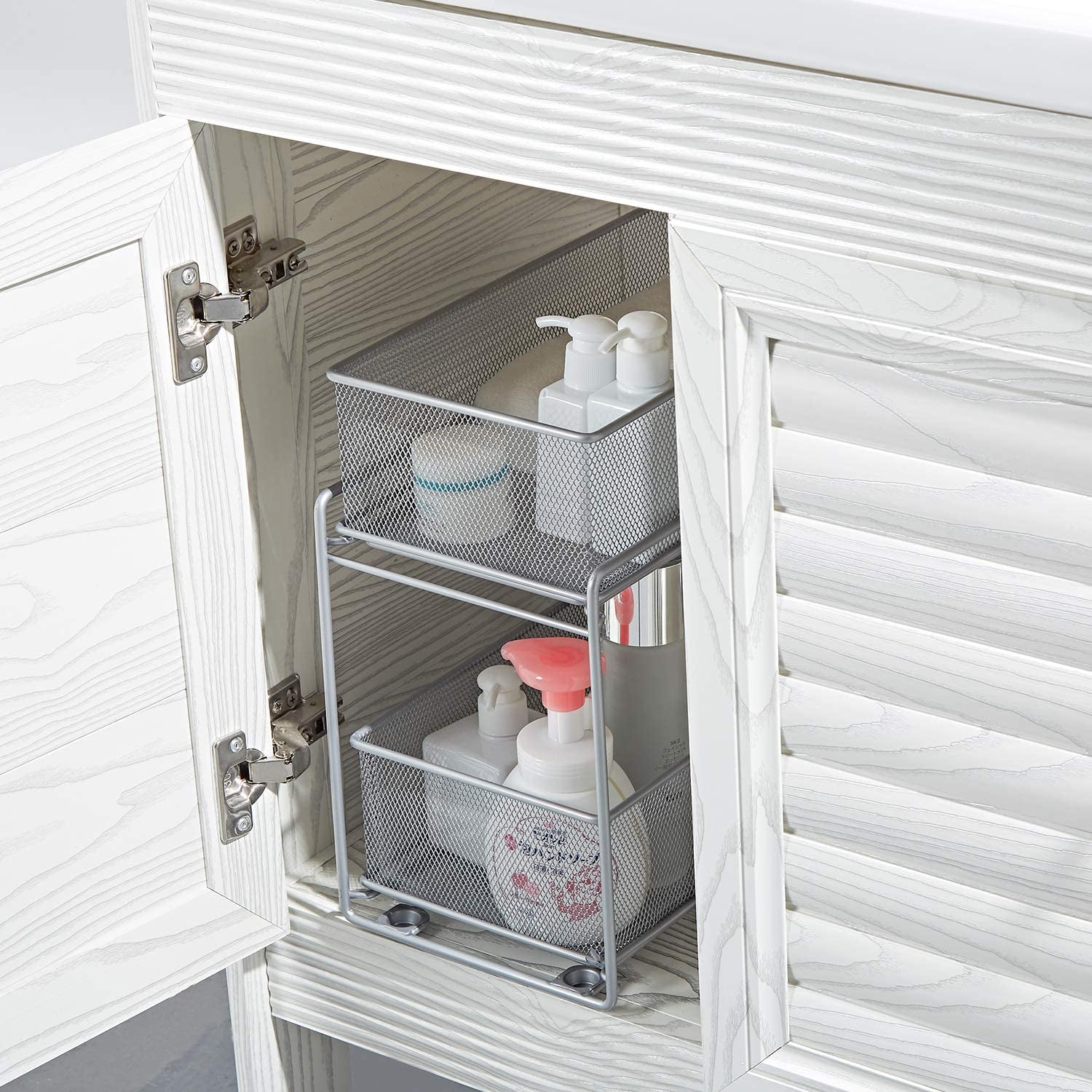 Stackable Cabinet Organizer Pull Out Drawer for Kitchen under Sink Storage,2 Tier