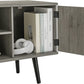 TV Stand for 55 Inch TV, Entertainment Center with Storage and Open Shelves, Mid Century TV Stand Table, Media Console for Living Room, Bedroom, Grey