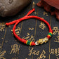 6Pcs Adjustable Braided Lucky Red String Rope Feng Shui Pixiu Pi Yao Bracelet Set Attract Wealth Prosperity Good Luck Wristband Amulet Jewelry for Women Men