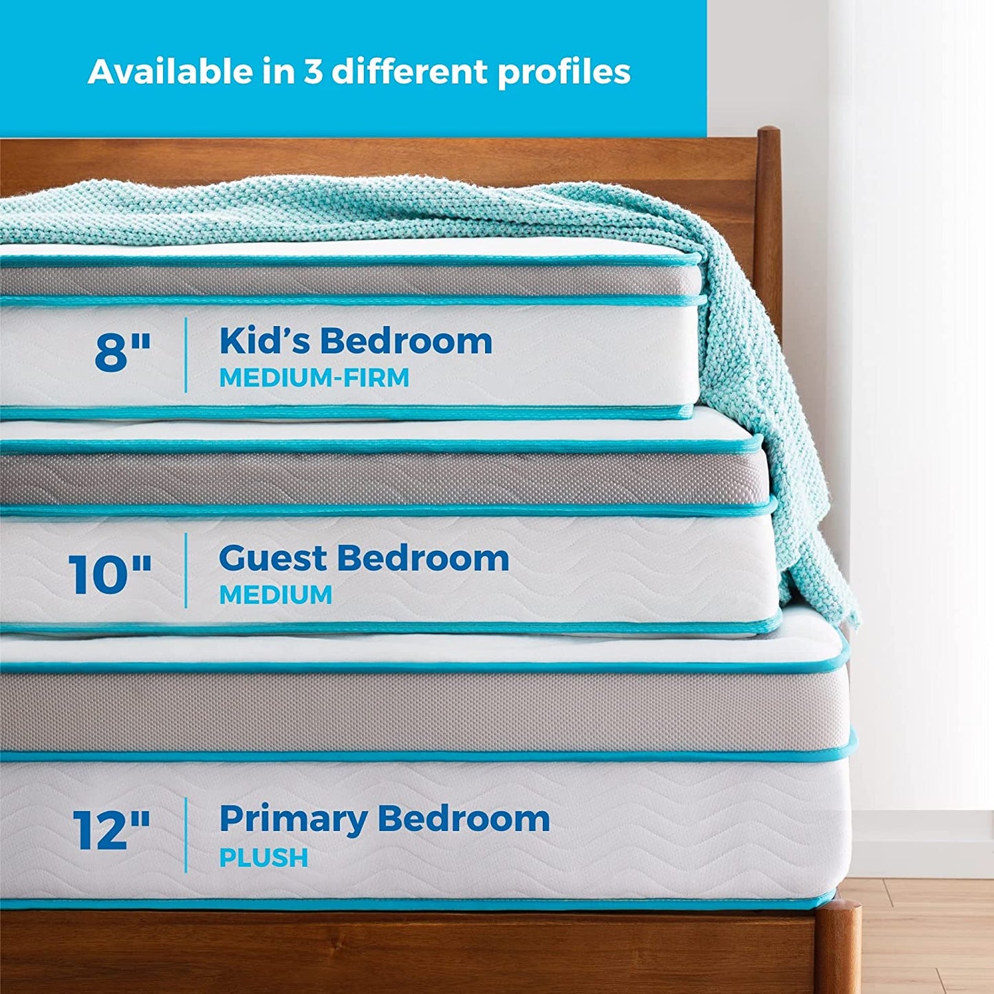 8 Inch Memory Foam and Innerspring Hybrid Mattress – Twin Mattress – Bed in a Box – Medium Firm Mattress