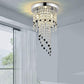 Crystal Chandelier Lighting, Mini Chandelier , 3-Light H15.16” W8.66”Modern Ceiling Lights , Flush Mount Ceiling Light,Small Chandelier for Closet , Girls Room,Bedroom, Living Room, Dining Room