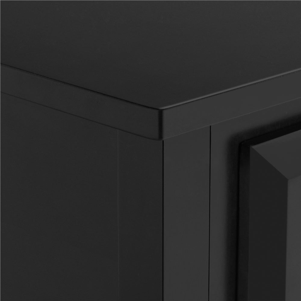 3-Drawer Wooden Console Table Entryway Table with Storage Shelf Pine Wood Legs, Black