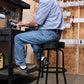 W85010 Swivel Seat Bar Stool for Mechanic Garages and Workshops, Black, 0.6X9.8X5.8 Inches