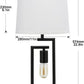 Table Lamps for Bedroom Set of 2,  3-Way Brightness Bedside Lamps with Dual USB Charging Ports, 22.6'' White Fabric Shade Farmhouse Nightstand Lamps for Bedroom, Living Room (LED Bulbs Included)