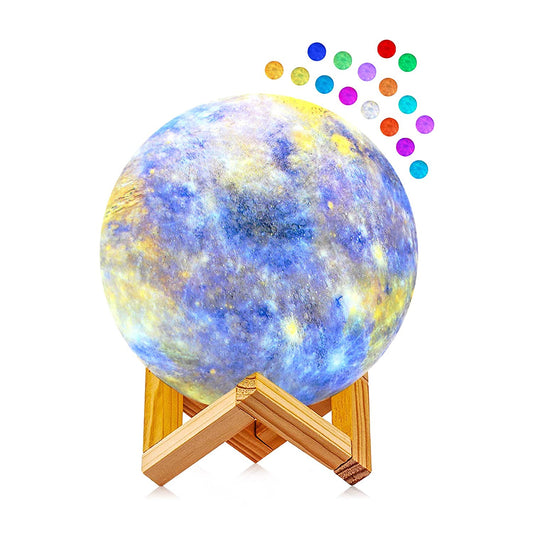 Moon Lamp,  3D Galaxy Night Light 16 Colors LED Moon Light with Stand, Touch & Remote Control USB Rechargeable Star Moon Lamp for Kids Baby Women Birthday Gift Home Decor (5.9 Inches)