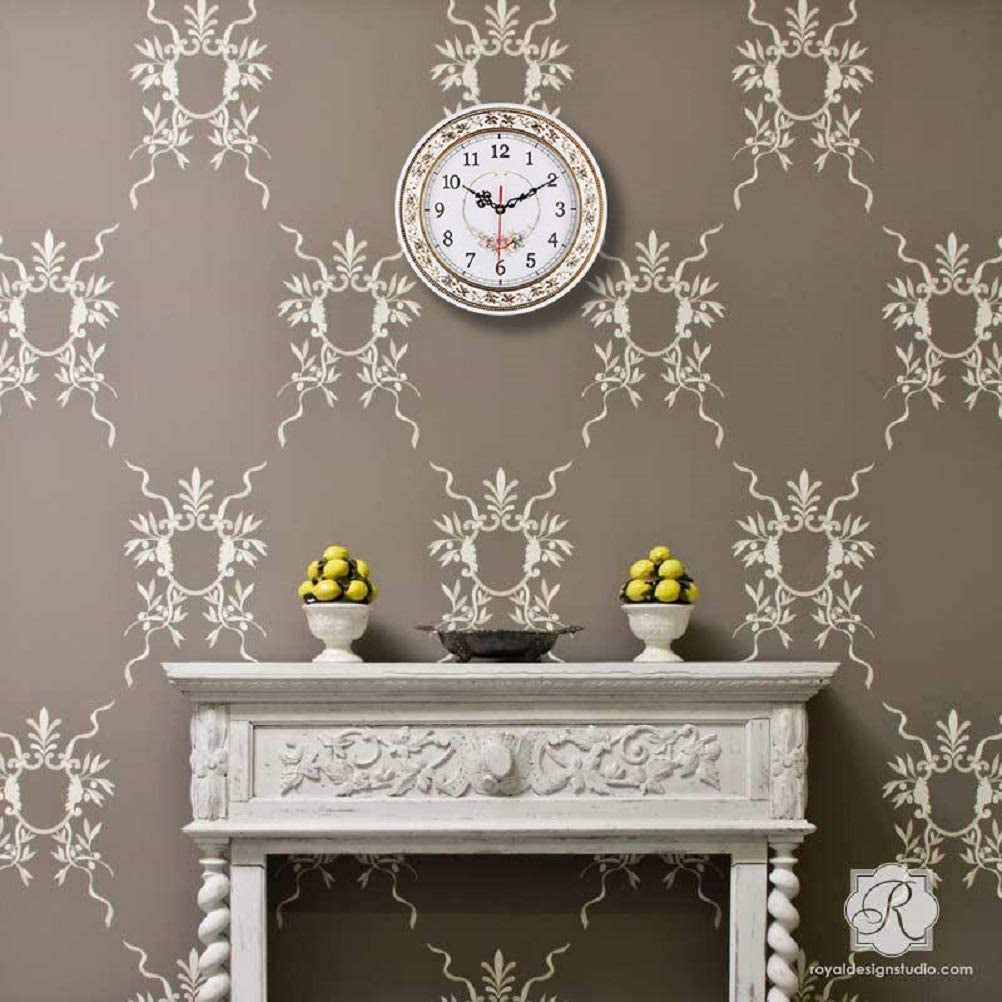 Silent Modern Quartz Flower Design Decorative Wall Clock Non-Ticking Digital 11-Inch Clock (White)
