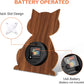Night Light Wall Clock - Cat Wall Clocks Glow in Dark, Silent Non-Ticking Wood Clocks Battery Operated, Rustic Farmhouse Modern Clock Decorative for Kitchen Living Room Bedroom (12 Inch)