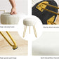 Mid Century Modern Velvet Upholstered Pleated round Footrest Stool Ottoman with Metal Legs, Home Multifunctional Luxury Ottoman Suitable for Living Room and Bedroom