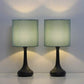 Lamps for Bedroom Set of 2- Bedside Lamps with Fabric Shade and Metal Base, Small Table Lamps for Living Room, Bedroom, Living Room, Office,Blue-Green