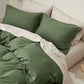 BEDSURE Olive Green Duvet Covers Queen Size - Soft Brushed Microfiber 3 Pieces with Zipper Closure, 1 Duvet Cover 90X90 Inches and 2 Pillow Shams(No Comforter)