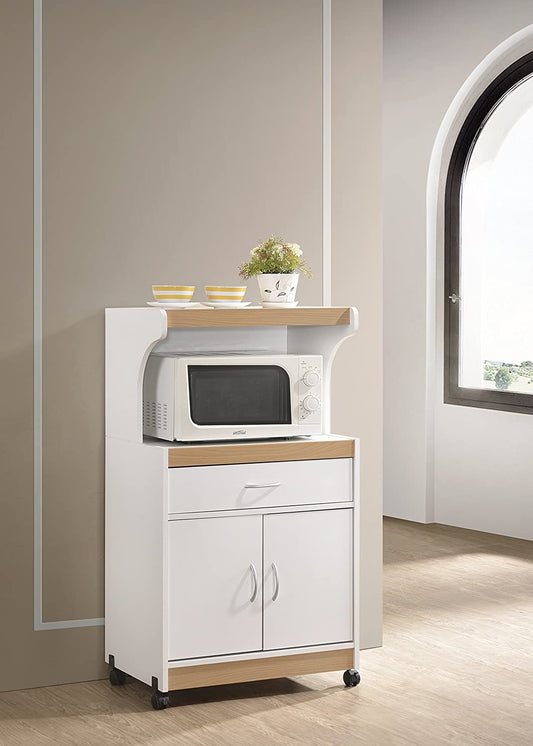 IMPORT Microwave Kitchen Cart, White
