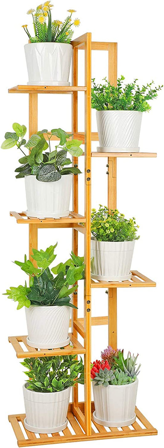Plant Stand, Bamboo Plant Stands for Indoor Plants 6 Tier 7 Potted Tall Plant Shelf Outdoor Plant Stands for Multiple Plants Corner Plant Stand Planter Stand Plant Rack Plant Table Indoor