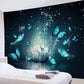 HVEST Trippy Water Lily Tapestry Wall Hanging Magic Butterfly Flying in Teal Ocean Natural Scenery Art Tapestries for Living Room Bedroom Teen Dorm Girl Yoga Room Wall Decor Poster,60X40 Inches