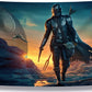 Tapestry Banner Star Wars Mandalorian Yoda Blue Death Star Wall Posters Wall Hanging Decoration for Bedroom Dorm Cool-For Party Art Wall Tapestry (Mandalorian Yoda, 39''X 59'')