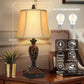 Traditional Touch Table Lamps Set of 2, Vintage Rustic Bedside Nightstand Lamps with 2 USB Ports, Farmhouse Retro Table Lamps for Living Room Bedroom, E26 Bulbs Included