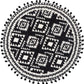 round Area Rugs 2Ft with Pom Pom Ball Fringe Black and Beige Soft Velvet Small Throw Rugs Non-Slip Boho Geometric Floor Carpet for Bedroom Living Room Bathroom Home Decor