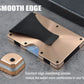Metal Wallets for Men with Money Clip - Slim Minimalist Aluminum Wallet Credit Card Holder RFID Blocking(Cd Raised Grain, Golden)
