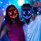 Halloween Mask, LED Light up Purge Mask, Purge Mask Costume,Halloween Masks Costume for Men Women Kids