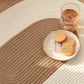 Hand Braided Natural Jute and Cotton Rug , Area Rug , Small Oval Shape , Woven Carpet ,Rug Gifts for Home, Roor Mat , Multi