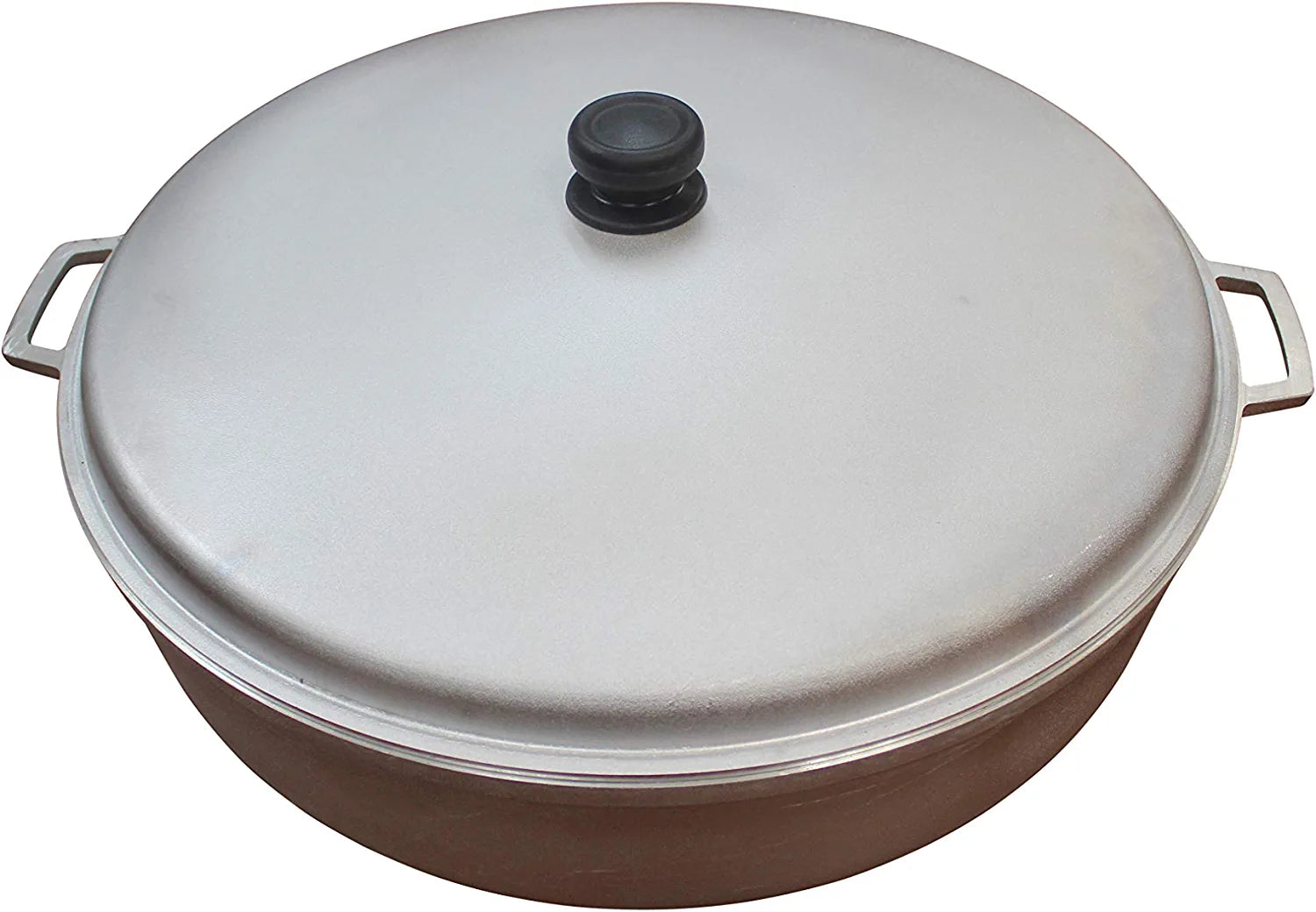 USA 17.9Qt JUMBO Traditional Colombian Caldero (Dutch Oven) for Cooking and Serving, Silver, 17.9 Quart