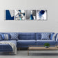 Blue Abstract Wall Art Blue and White for Living Room Decor 12X12 Modern Gray Abstract 3D Geometric Canvas Print Picture Framed Artwork Bathroom Bedroom Home Decor 4 Pieces