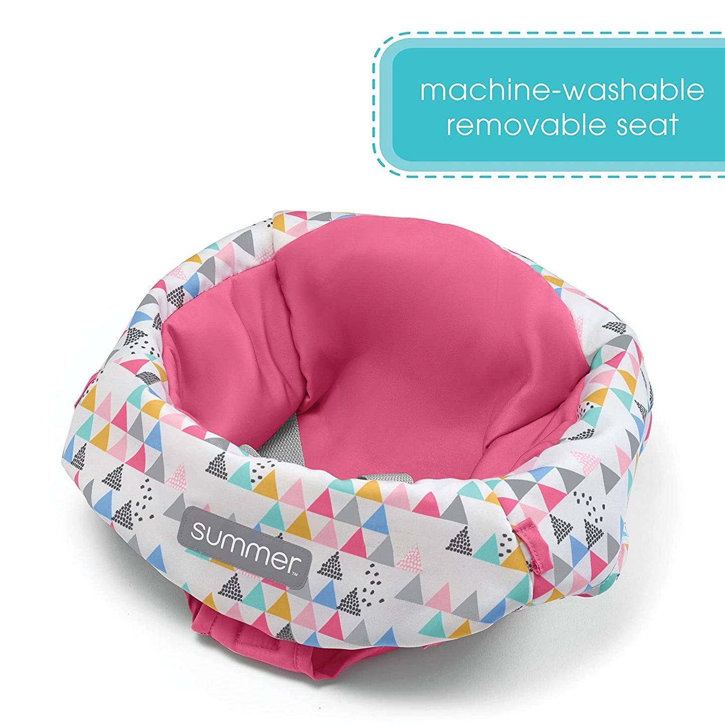 Summer® Learn-To-Sit™ 2-Position Floor Seat (Funfetti Pink) – Sit Baby up in This Adjustable Baby Activity Seat Appropriate for Ages 4-12 Months – Includes Toys