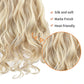 REECHO Invisible Wire Hair Extensions with Transparent Headband Adjustable Size Removable Secure Clips in Curly Wavy Secret Hairpiece for Women 20 Inch - Light Blonde
