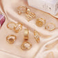 59 Pcs Vintage Knuckle Rings Set Stackable Finger Rings Midi Rings for Women Bohemian Hollow Carved Flowers Gold&Silver Rings Crystal Joint Rings (1:59 PCS Gold)
