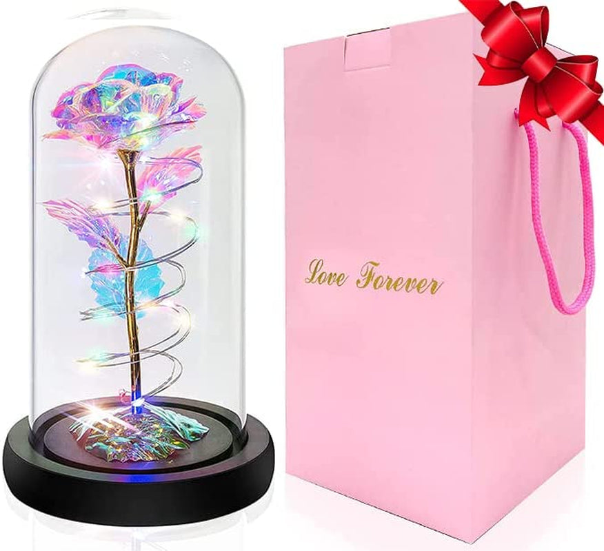 Galaxy Rose for Women, Gifts for Mom, Personalized Gifts for Women, Gift for Her, Womens Gifts for Christmas, Cute Unique Glass Rose Flower Gift, Womans Gift Ideas Mother Wife Daughter